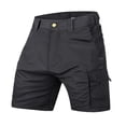 thumbnail image 2 of Men's Tactical Cargo Shorts with Multi Pockets and Ripstop Fabric Featuring Belt Loops and Reinforced Stitching Black L, 2 of 4