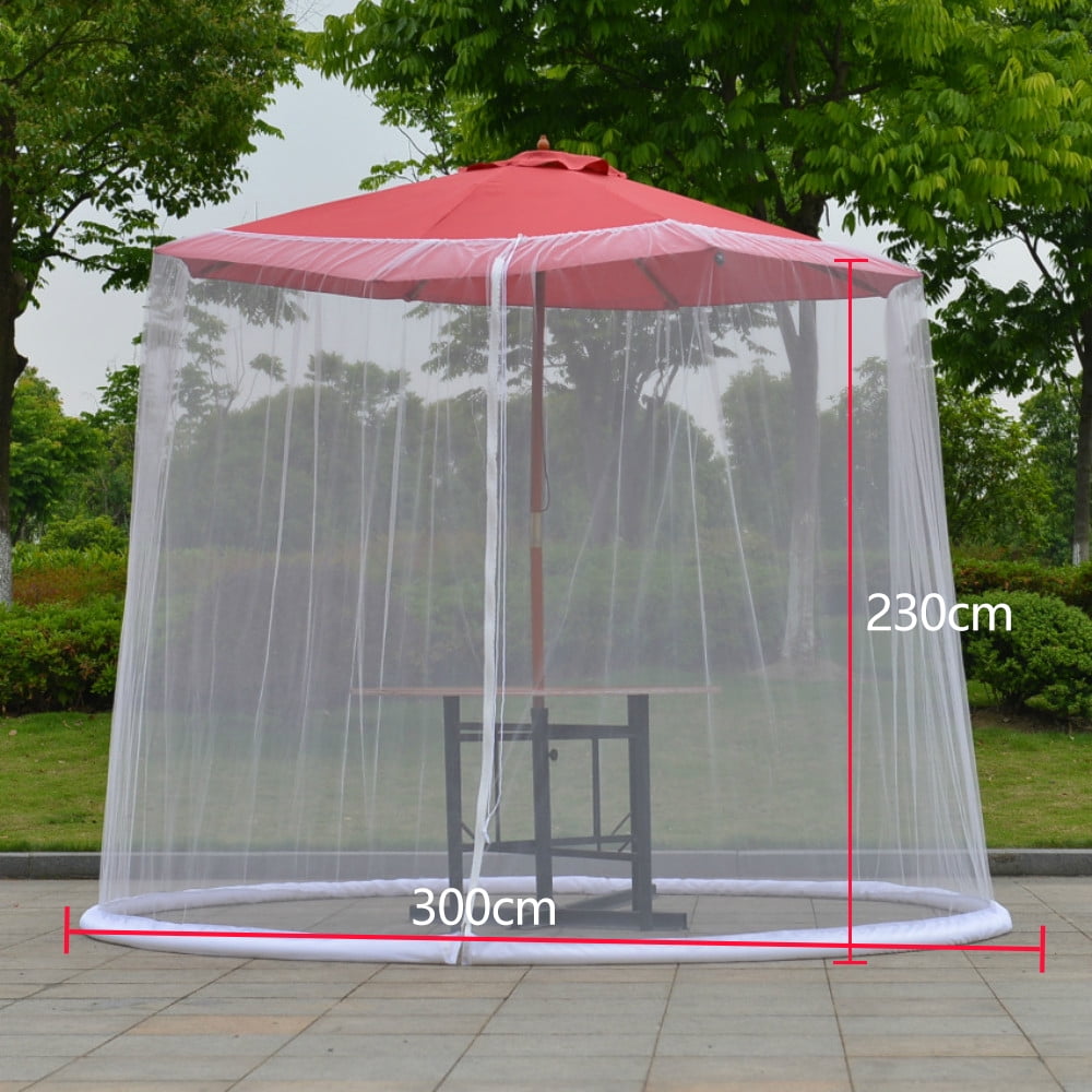 11 FT Umbrella Table Screen Enclosure Keep Bugs Mosquitoes Out Patio Picnic Net 