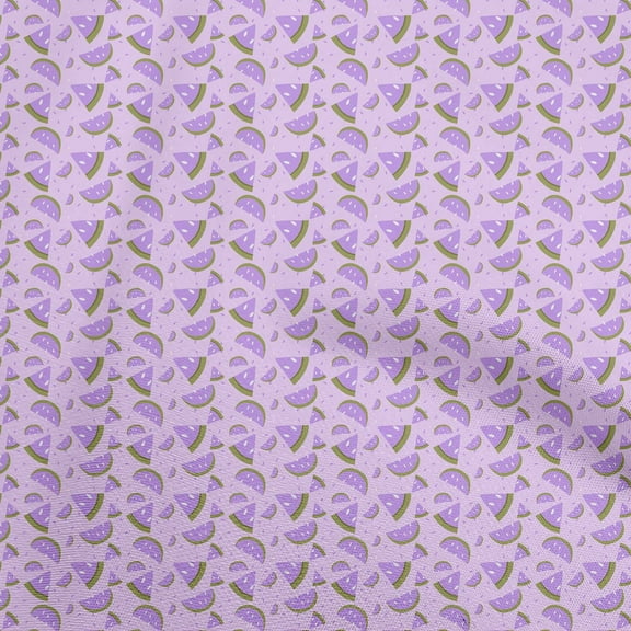 oneOone Polyester Spandex Purple Fabric Fruits Watermelon Sewing Fabric By The Yard Printed Diy Clothing Sewing Supplies 56 Inch Wide