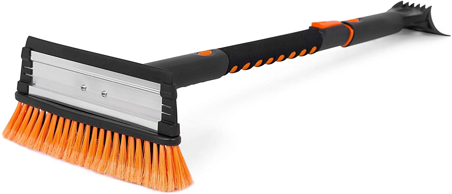 39" Extendable Snow Brush with Squeegee and Ice Scraper Foam Grip