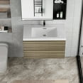 thumbnail image 4 of 30" Bathroom Vanities with Sink Combo, Wall Mounted Floating Cabinet W/Resin Top Basin, Soft-Close System, Ash Grey, 4 of 6