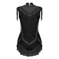 thumbnail image 3 of Alvivi Girls Sequins Rhinestone Dance Leotard Tutu Dress Gymnastics Bodysuit Ice Figure Skating Ballet Unitard Black 6, 3 of 5
