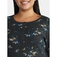 thumbnail image 5 of Terra & Sky Women’s Plus Thermal Henley Top with Long Sleeves, Size 0X-4X, 5 of 5
