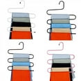 thumbnail image 3 of S Shape Non Slip 5-Tier Pants Hanger,Space Saving Portable Stainless Steel Hanger for Clothes Trousers, 3 of 5
