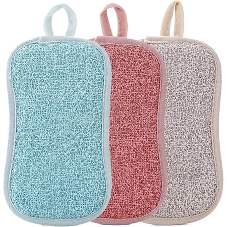 2Sided Rags Cleaning Cloth Absorbent Dish Wiping Towel Grease Sponge Kitchen Cleaning Supplies Soft Cleaning Brush with Long Handle