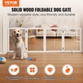 thumbnail image 3 of Puerta para mascotas VEVOR, independiente, de madera, 81 cm de alto x 244 cm de ancho, 4 paneles, 3 of 9