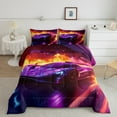 thumbnail image 2 of Manfei Sport Car Bedding Comforter Set,Extreme Game Twin Comforter Sets,Purple Red Orange Bedding Set For Boys,Microfiber Bedroom Decor Reversible,2 Pieces, 2 of 8