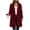 Wine, variant on cocolona Womens Winter Trench Coat Notch Lapel Long Sleeve Classic Overcoat Solid Color Elegant Long Jacket