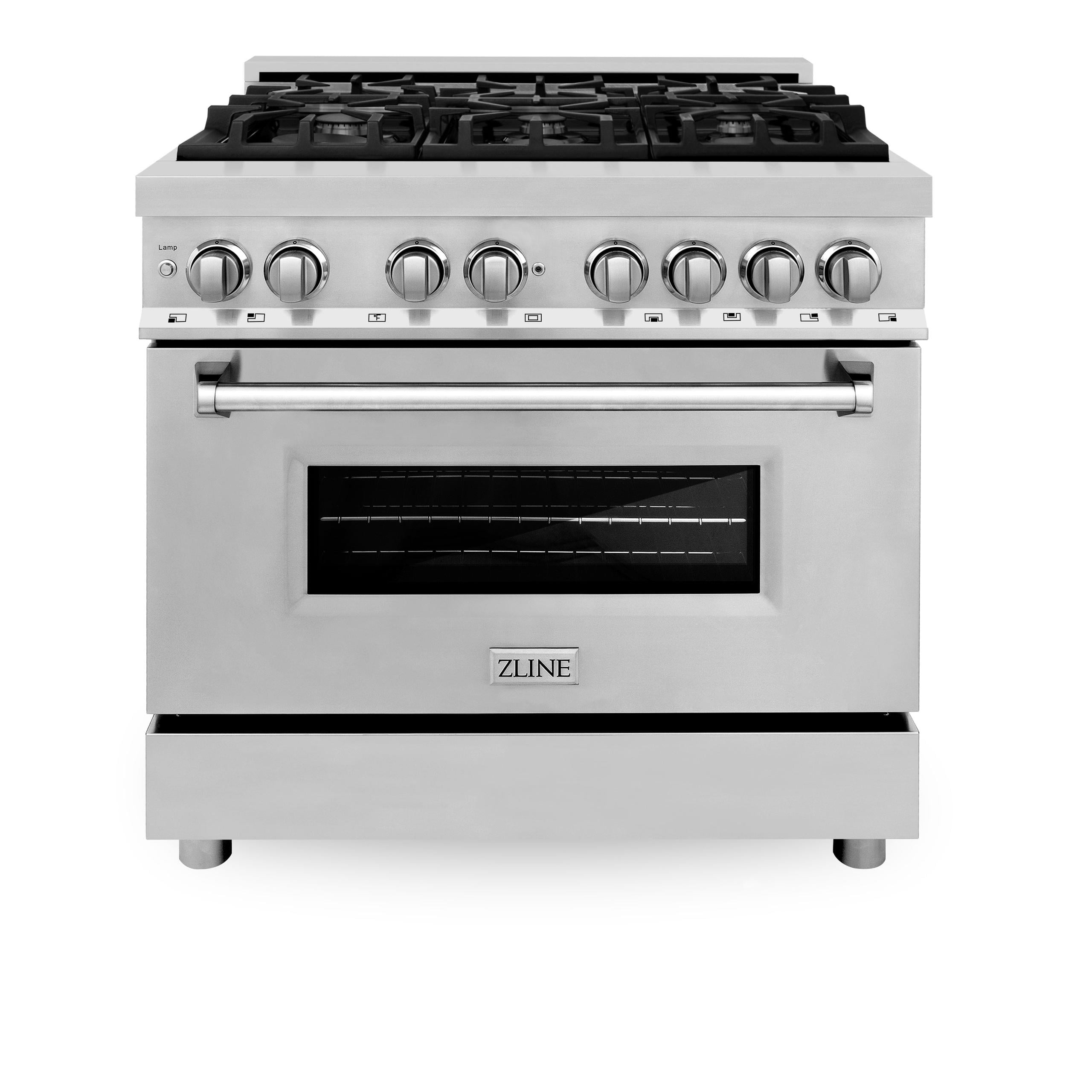 ZLINE 36 in. Professional Dual Fuel Range with Red Matte Door (RA-RM-36)