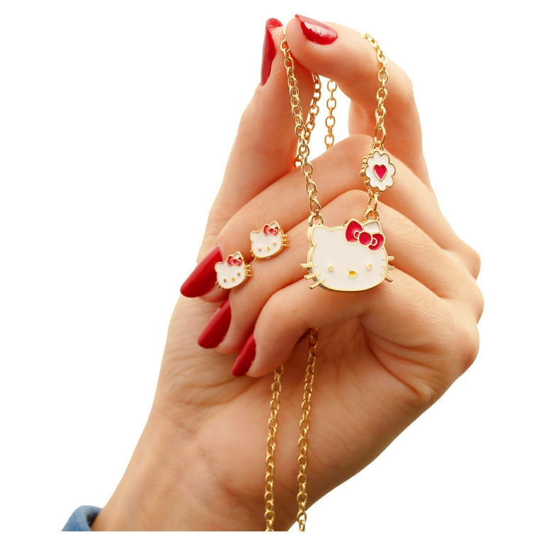 Necklace Bracelet & Earrings Women Girls Jewelry Set Kids XMAS Gold Ring  Gift