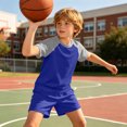 thumbnail image 7 of Cethrio Girls Outfit Sets Short Sleeve, 2 Piece Color Block Summer T-shirts and Shorts Sets Blue Size 10, 7 of 7