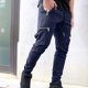 thumbnail image 1 of Pantalones largos de moda para hombre, holgados, estilo hip hop, deportivos, casuales, con múltiples bolsillos, pantalones cargo para hombre, pantalones de poliéster para, 1 of 6