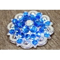 thumbnail image 5 of Set Of 16 Western Screw Back Concho Capri Blue Ab Crystal 1-1/4In Saddle, 5 of 7