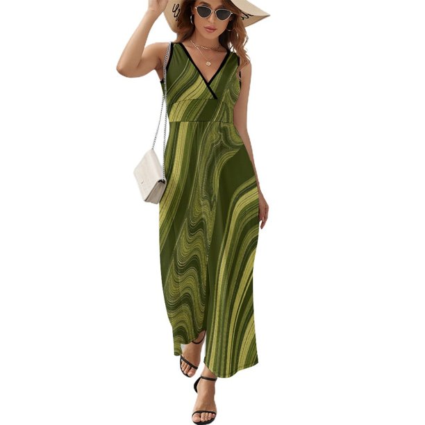 Irregular Stripe Vestido Sin Mangas Vestidos Para Mujer, Vestido Suelto De Verano 2025