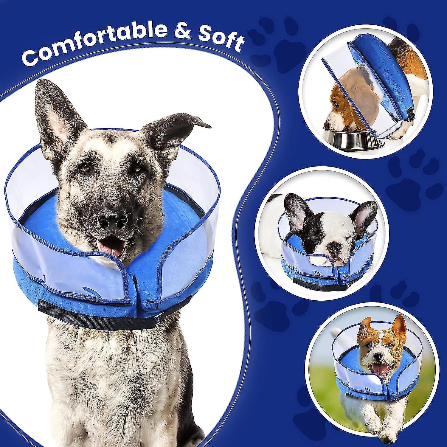 Dog Cone Inflatable Dog Cone After Surgery For Small Medium Large Dogs Soft Cones With Enhanced Anti licking