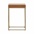 thumbnail image 5 of Kate and Laurel Karlsen Mid-Century Wood and Metal Narrow Side Table, 16 x 24 x 8, Walnut Brown and Brass, Slim Bedroom Nightstand with Mixed Materials Design, 5 of 8