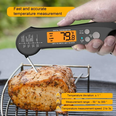 

Meizhencang 1 Set Cooking Thermometer Waterproof Double Probe ABS Clear Digital Display Meat Thermometer Kitchen Accessories