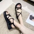 thumbnail image 5 of FNFYFH Women's Flat Sandals Strappy Dressy Comfy Low Wedge Sandals Casual Fisherman Sandal Open Toe Gladiator Sandals Summer Sandals for Beach, 5 of 5