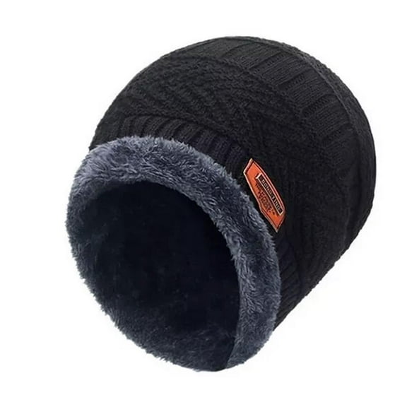 Mens Womens Winter Beanie Hat Scarf Set Warm Knit Hat Thick Fleece Lia3d8