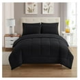 thumbnail image 2 of 7 Piece Comforter Set Bag Solid Color All Season Soft Down Alternative Blanket & Luxurious Microfiber Bed Sheets, Black, King (Pack of 3), 2 of 6