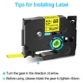 thumbnail image 5 of GREENCYCLE 5PK Compatible for Brother P-touch HSE-621 HS-621 HSe621 HS621 8.8mm 0.34" Black on Yellow Heat-shrink Label Tape, 5 of 8