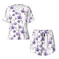 thumbnail image 4 of Naloa Orchids Flowers Women's Short-Sleeved Pajama Set, Loungewear, Summer pajamas, Breathable Cozy - Small, 4 of 9