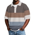 thumbnail image 2 of Men's Polo Shirts Color Block Short Sleeve Button Down Shirts Relaxed Fit Formal Dress Work Golf Collared Shirt, M, 2 of 6