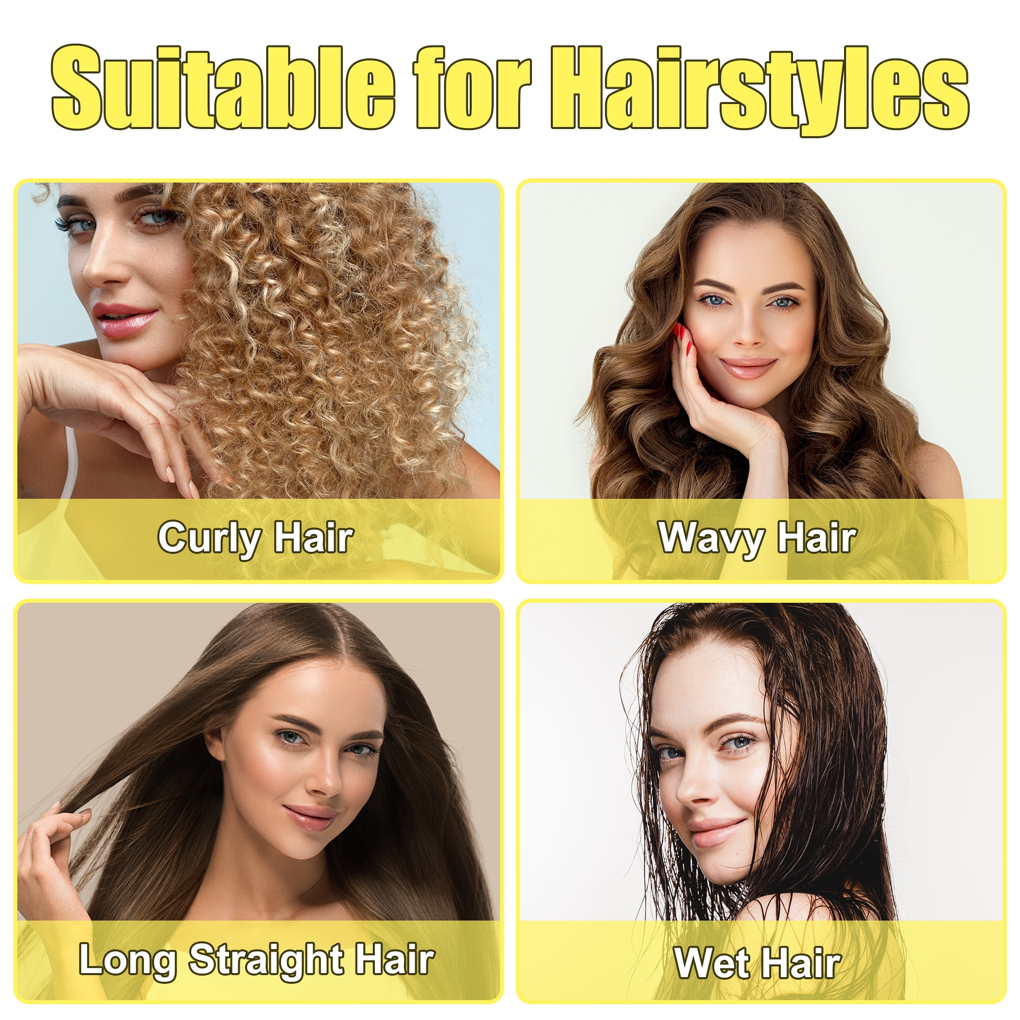 Unique Bargains Wide Tooth Comb for Curly Hair Wet Hair Long Thick Wavy Hair Black