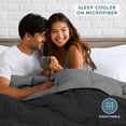 thumbnail image 6 of Bare Home 1800 Collection Reversible Down Alternative Comforter, All-Season, King/Cal King, Black/Gray, 6 of 10