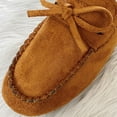 thumbnail image 5 of Miluxas Women's Fleece Moccasins Flats Suede Memory Foam Slippers Indoor Outdoor Winter Shoes Brown 7.5(40), 5 of 7