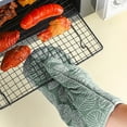 thumbnail image 5 of Kugisaki Oven Mitts and Pot Holders Sets 2pcs, Kitchen Oven Glove with Cotton Lined High Heat Resistant Extra Long Oven Mitts and Potholders for Baking Cooking, 5 of 7