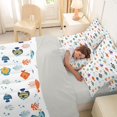 thumbnail image 4 of Manfei Kawaii Octopus Fish Twin Bedding, Cute Coral Sealife Bedding Comforter Set, White, Gray Reversible, 7-Piece, 4 of 6