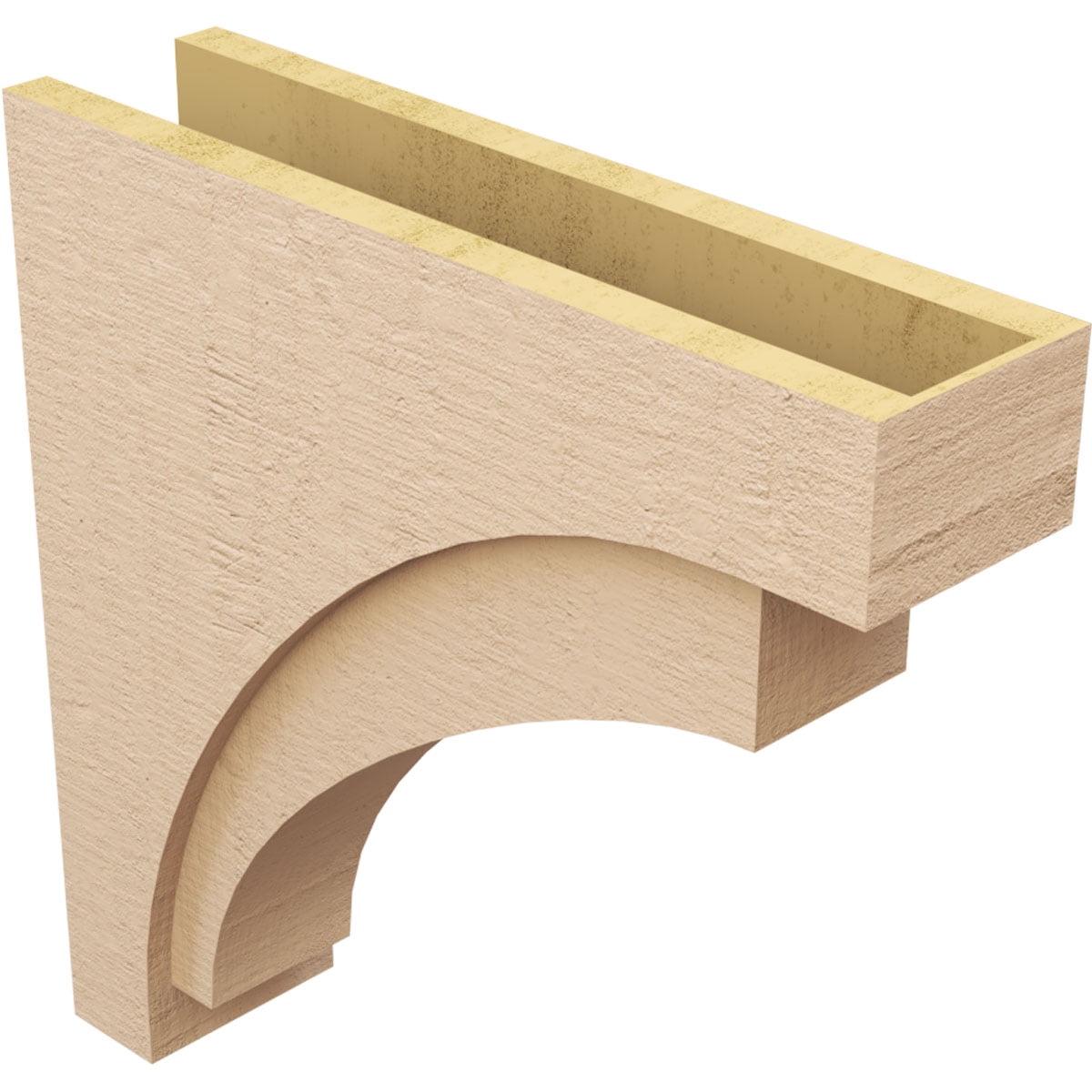8"W x 32"D x 32"H Thin Rivera Rough Cedar Woodgrain TimberThane Corbel, Primed Tan