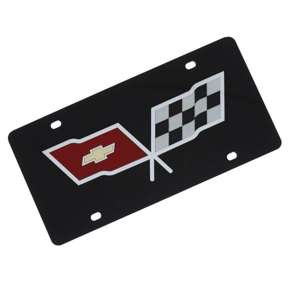 Corvette C3 Logo Lcense Plate (Black)