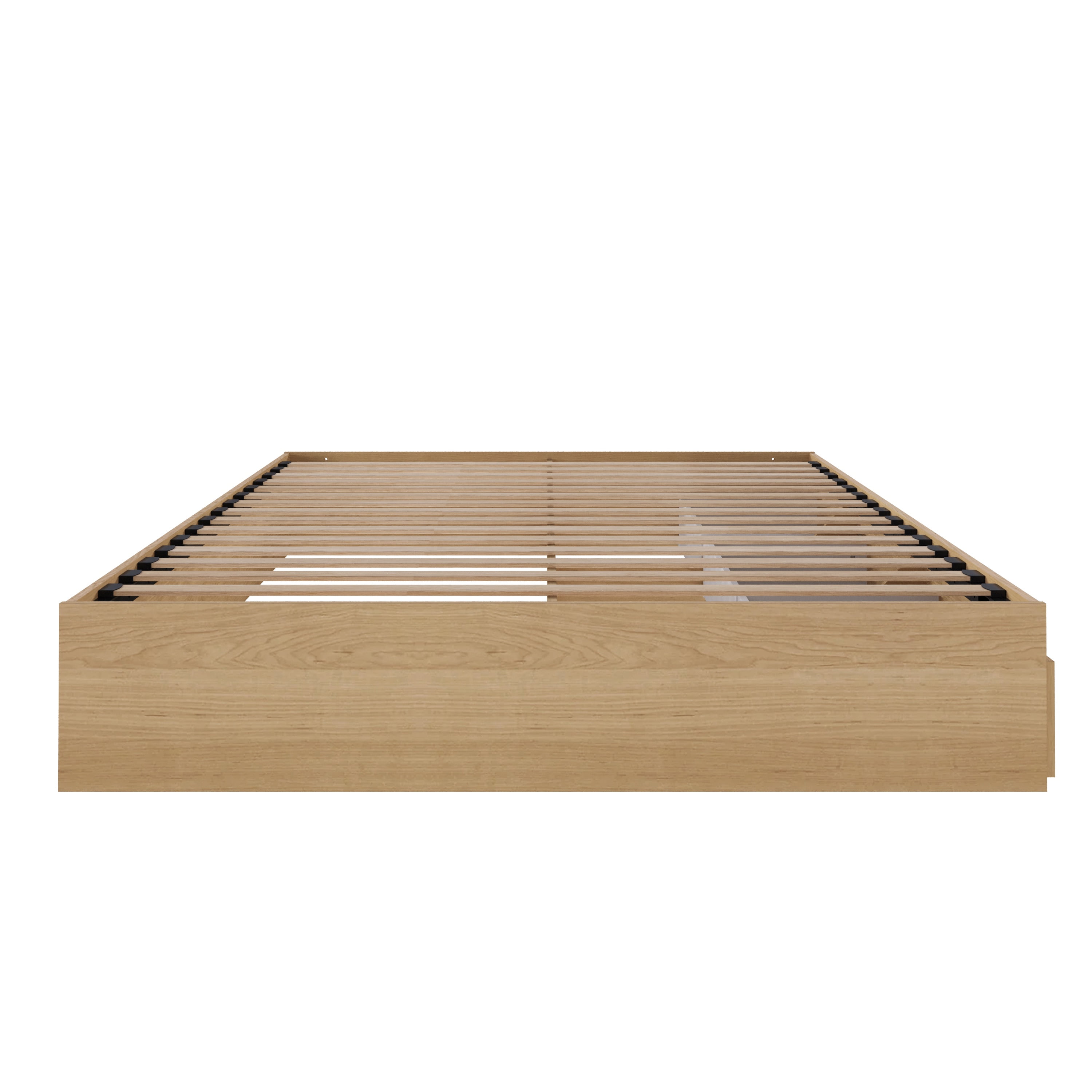 Nexera Queen Size Storage Wood Bed Frame with 3 Drawers, Natural Maple