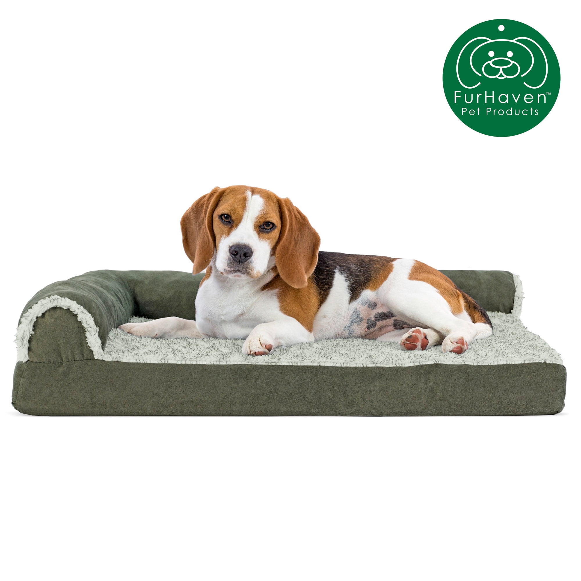 FurHaven Pet Dog Bed Deluxe Cooling Gel Memory Foam Orthopedic Faux