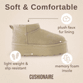 thumbnail image 4 of Cushionaire Hippy Women’s Suede Platform Ankle Boots – Water-Resistant Genuine Suede, Faux Fur Lining, Cozy Winter Slip-On Design, Comfortable Footwear with Wide Widths Available, 4 of 11