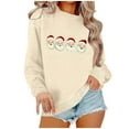 thumbnail image 2 of GuzomFashion Womens Beige Christmas Santa Sweatshirt - Oversized 100% Polyester Soft Crew Neck for Holiday/Casual Wear (S-XXL),Size XL, 2 of 4