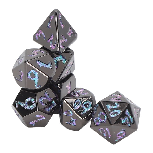 Juego de dados, 7 piezas Juego de dados de dados de metal sólido Juego de dados sólidos Valor inmejorable