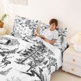 thumbnail image 5 of Manfei Vintage Elk Queen Sheets, Farm Landscape Queen Sheet Sets, White Gray, 4-Piece, 1 Flat Sheet, 1 Fitted Sheet and 2 Pillowcases, 5 of 6