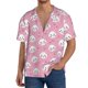 thumbnail image 1 of Balery Cute Cat Camisa Casual de Manga Corta con Botones para Hombre, Texturizada, Estilo Cubano, para Playa, Verano-Small, 1 of 5