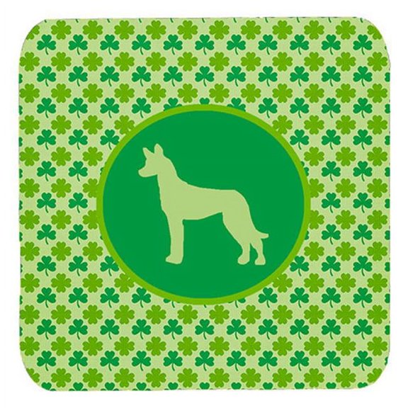 Carolines Treasures SDK1050-C-FC Pharaoh Hound Lucky Shamrock Foam Coasters- Set Of 4