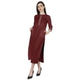 thumbnail image 5 of Phagun Casual Wear LongKurtiFor Women's 3/4Sleeves Designer Neck Ethnic Wear Kurta, 5 of 7