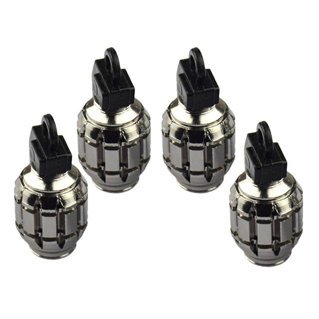 funtasica Auto Tire Adaptor Anodized Valve Stem Tires Cap Universal Plastic 4 PCS/Set Rims Wheels For SUV Gray