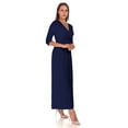 thumbnail image 2 of SR Women's Casual Wrap Floor Length Maxi Dress, 3X, Navy, 2 of 5