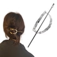 thumbnail image 1 of Hoop And Pin Barrette Vintage Geometric Hair Circle And Sticks Hair Accessory Metal Arc Hair Edit Hoop Clips,Silver Polyester Hair Clip, 1 of 8