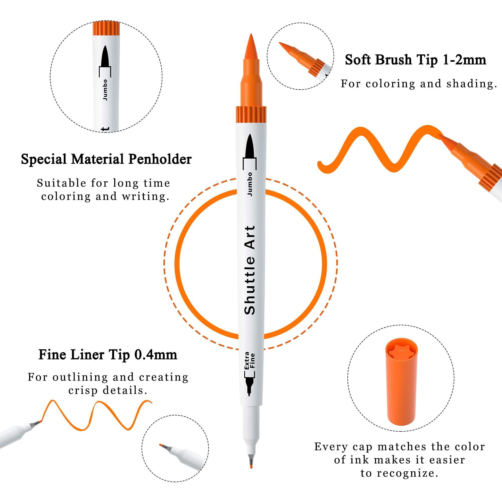 Dual Tip Brush Pens Art Markers, Shuttle Art 105 Colors Fine and Brush —  CHIMIYA
