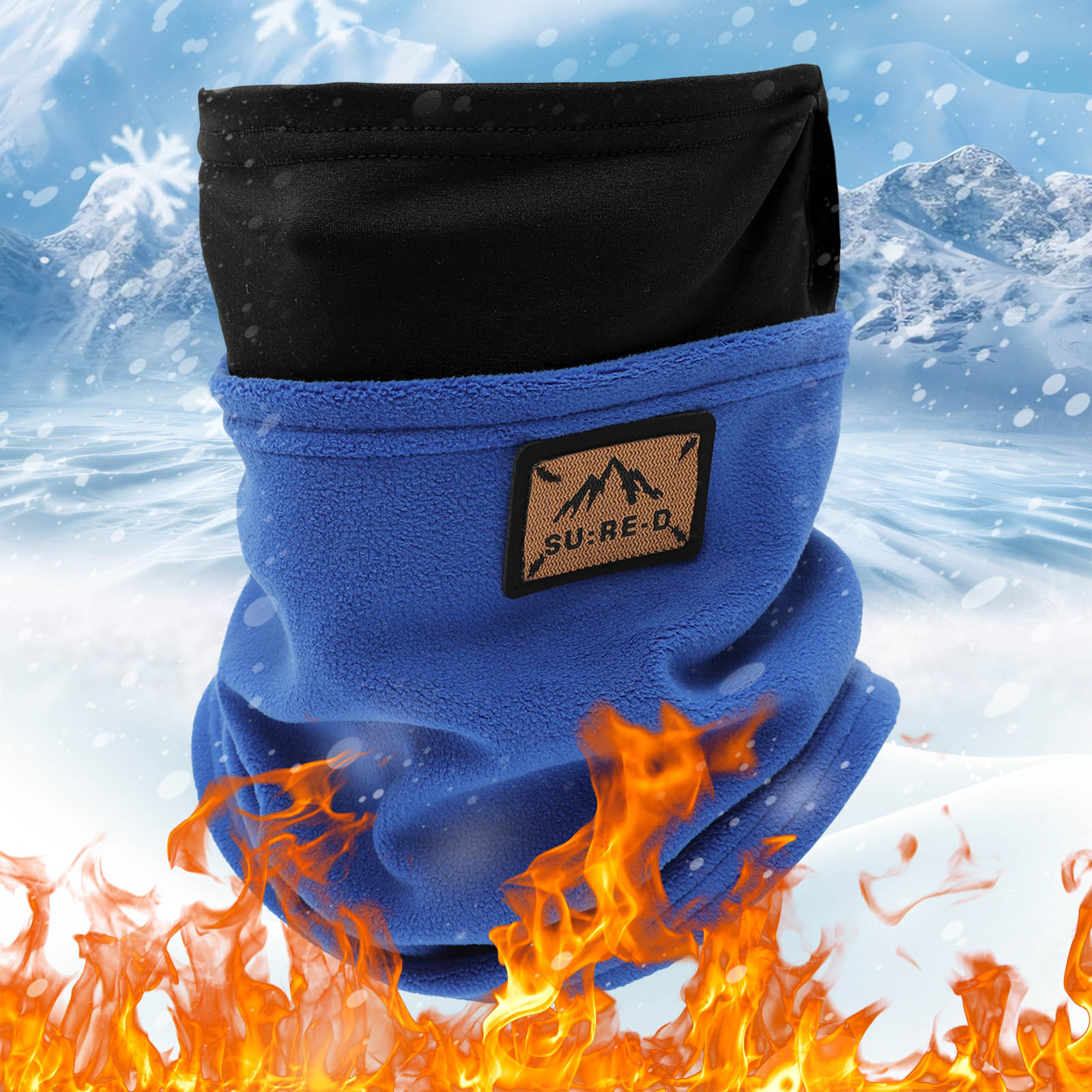 Tanhomme 2Pack Neck Warmer Gaiters Winter Neck Scarves Fleece Cold Weather Gear Ski Accessories Neck Warm Mens Wool Bib Womens Scarf Winter Double Thick Knit Ring Unlimited Scarf Warm Windproof