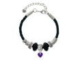 thumbnail image 2 of Delight Jewelry Acrylic 5/16" Purple Heart Big Sister Celtic Knot Leather Bead Bracelet, 7"+2" Extender, 2 of 4