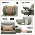 thumbnail image 2 of FASTES Office Chair, Big and Tall Office Desk Chair 400lbs Leather Gaming Chair with Footrest, Wide Ergonomic Executive High-Back Reclining Computer Chairs, Swivel Wheels and Lumbar Support, Green, 2 of 7